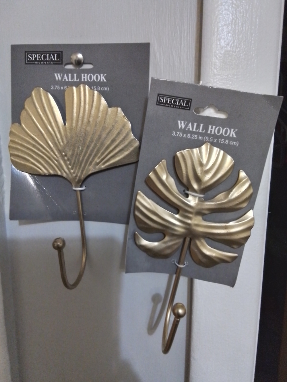 Special Moments Gold Leaf Tropical Wall Hooks - Set of 2